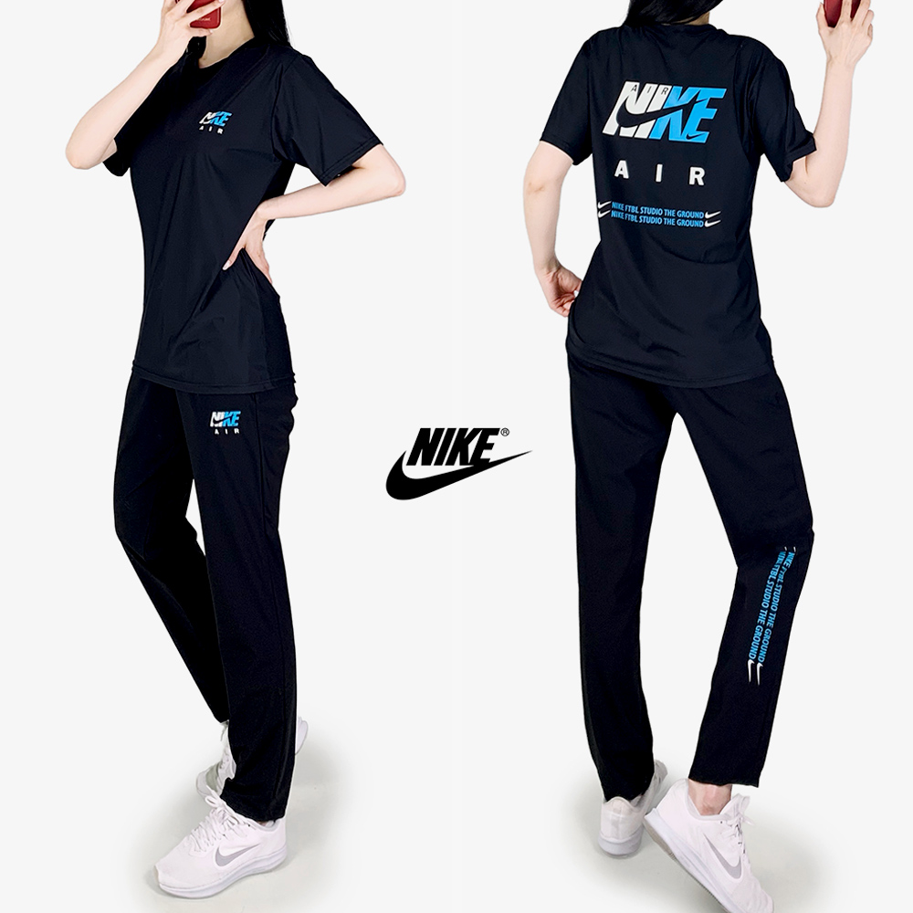 나이키 AIR 배색 로고 반팔 긴바지 세트 / 남여