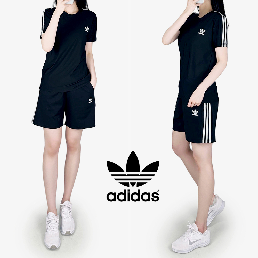 AD 삼선 아이스 쿨  반팔 반바지 세트 / 남여