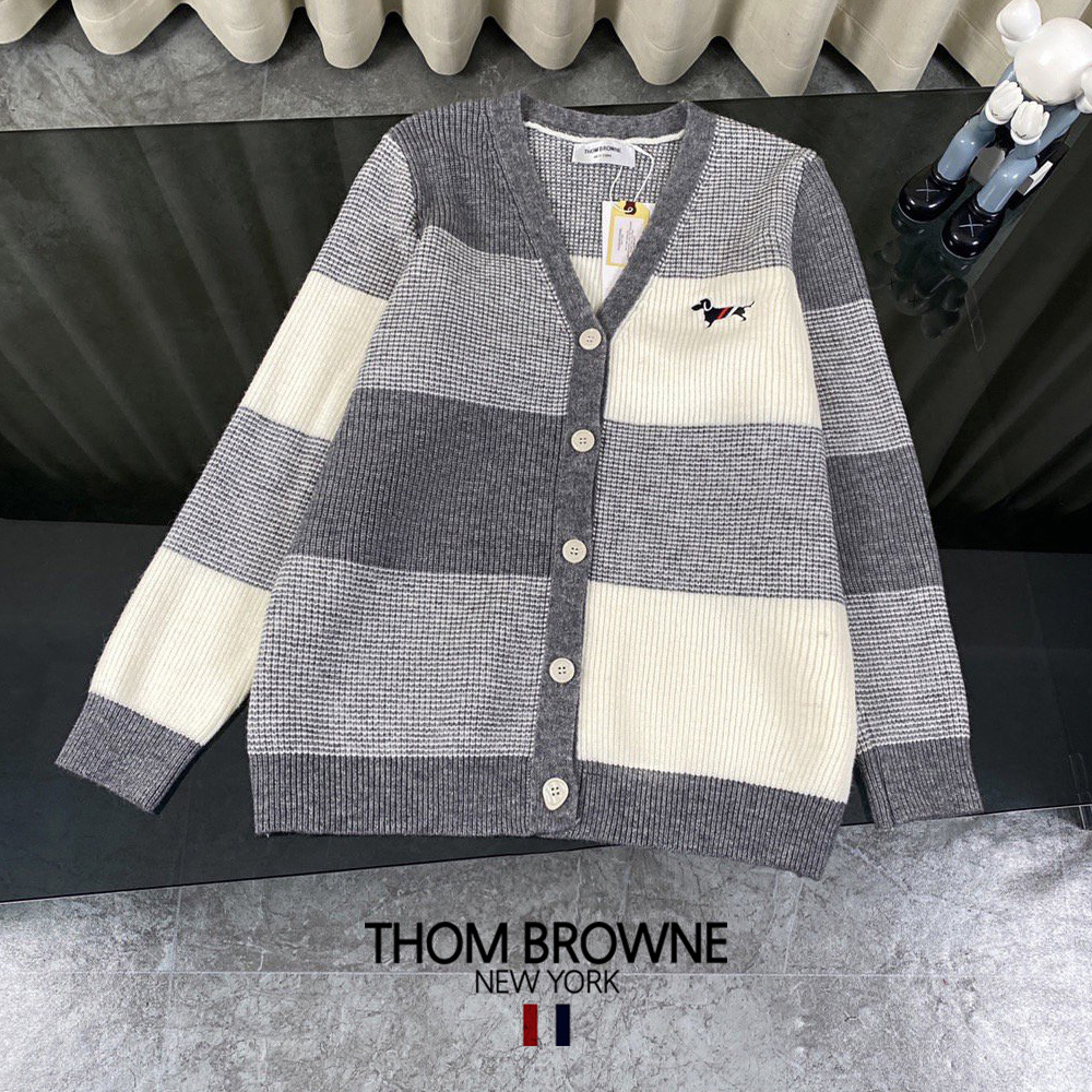 TB 도그 패치 멂티 배색 가디건