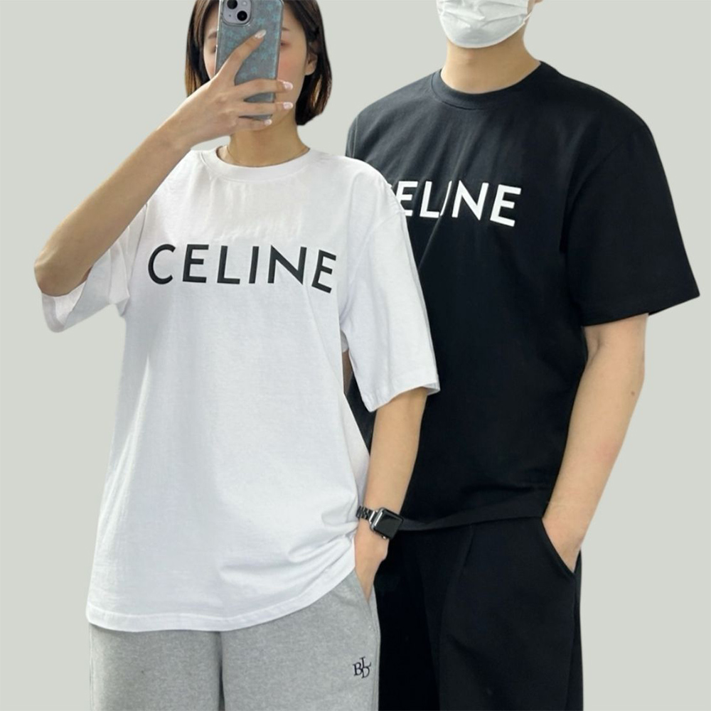 CL 티셔츠 로고 루즈 면 반팔티