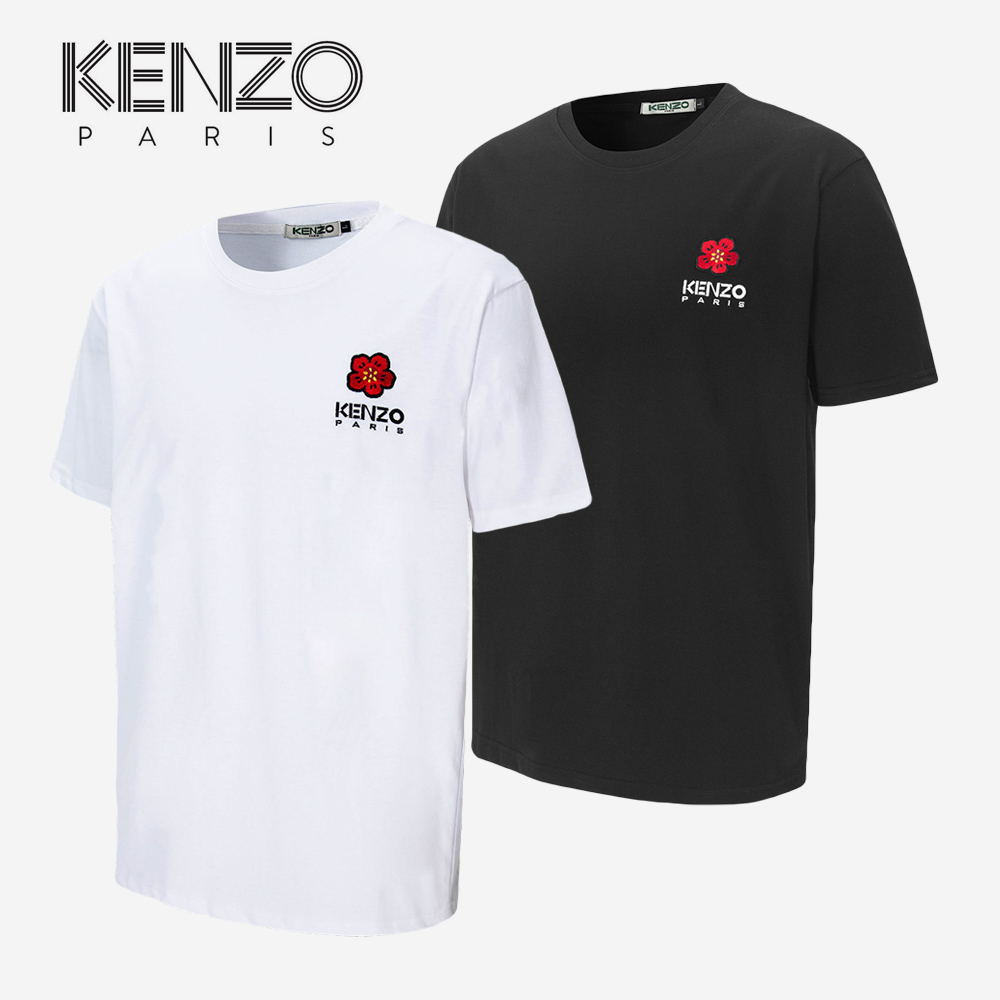 KZ 보코 플라워 자수 로고 CP 면실크 반팔티