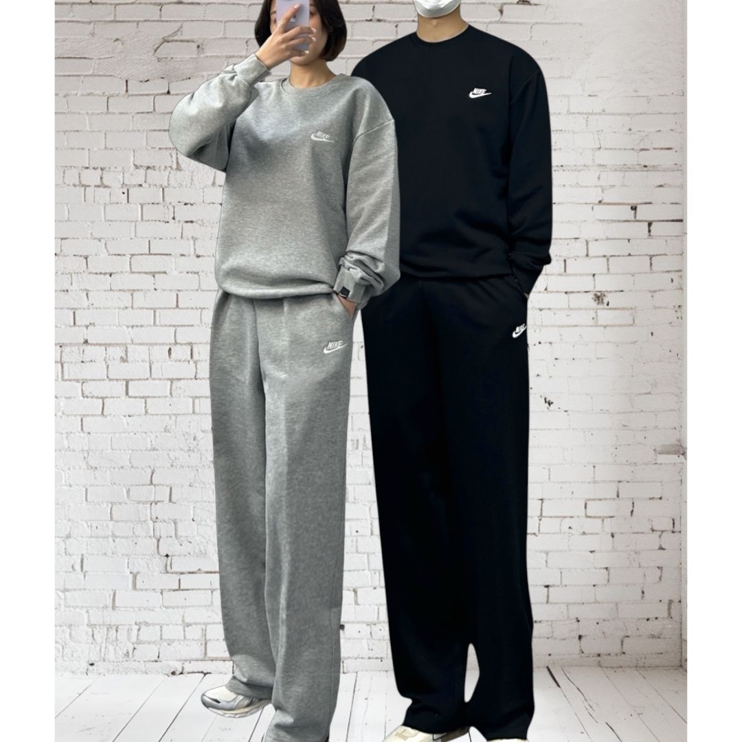 나이키 자수 로고 맨투맨 & 일자바지 세트 (p)